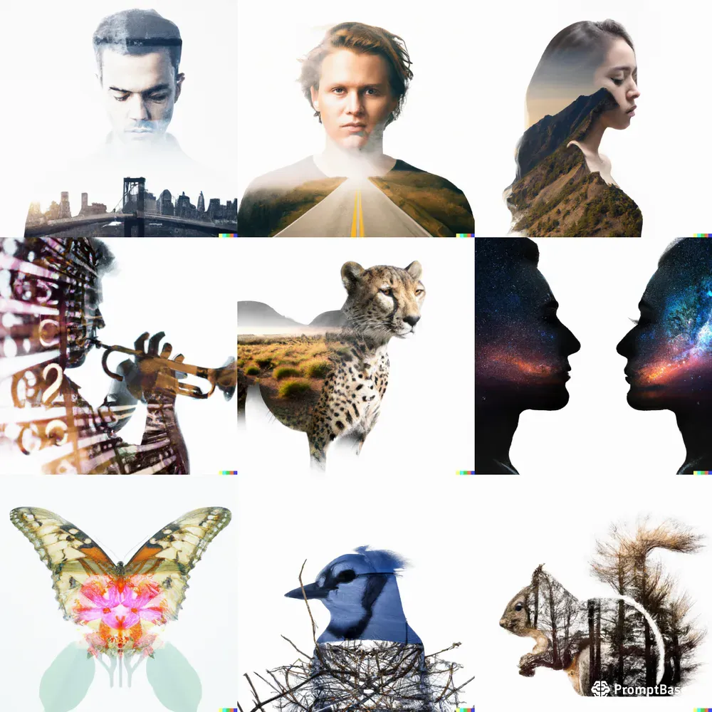 Double Exposure Silhouette Portraits