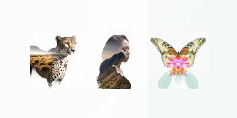 Double Exposure Silhouette Portraits generated by undefined