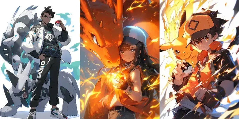 Anime Pokemon Trainers With Pokemon generated by undefined
