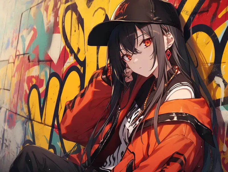 Anime Graffiti Girl