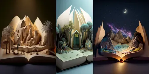 Magical Open Book Illustrations generated by midjourney