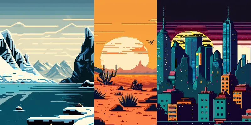 8 Bit Landscapes generated by undefined