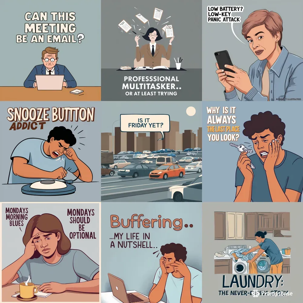 Daily Struggle Memes Illustrations