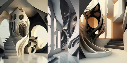 Surreal Interior Architectures generated by midjourney