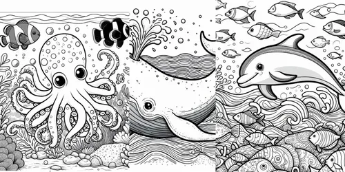 Animal Coloring Papers generated by dalle