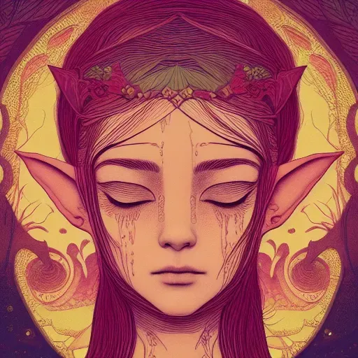Stylized Colored Line Art Design For Illustrations