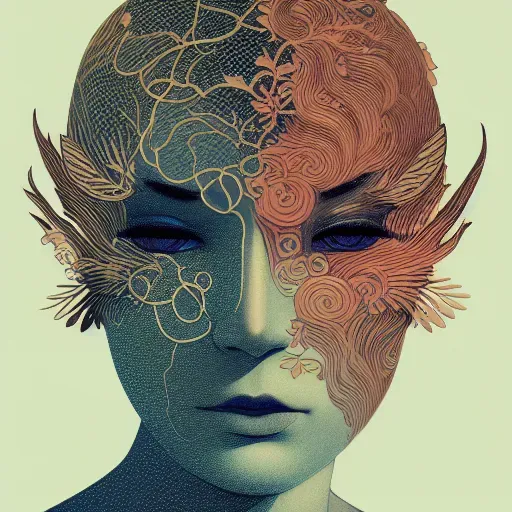 Stylized Colored Line Art Design For Illustrations