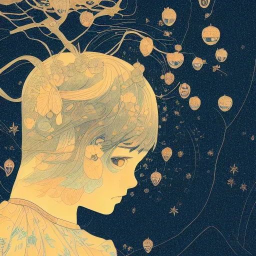 Stylized Colored Line Art Design For Illustrations