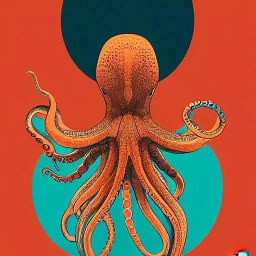 Stylized Colored Line Art Design For Illustrations