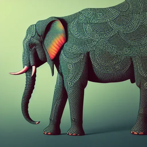 Stylized Colored Line Art Design For Illustrations