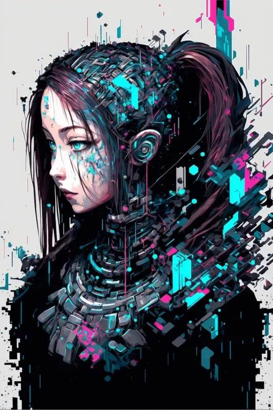 Characters Scattering Into Pixel Art Chaos
