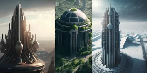 Alien Megastructures generated by midjourney