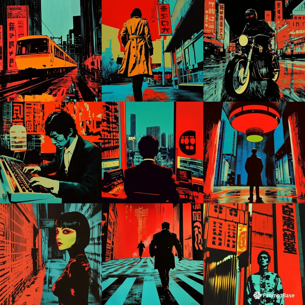Noir Cyberpunk Cinematic Movie Posters