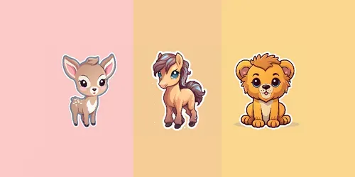 Kawaii Animal Icons generated by midjourney