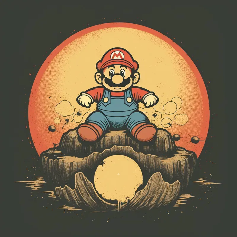 Tshirt Design Vintages Game Characters