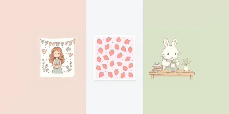 Cute Girly Cottagecore Doodles generated by undefined