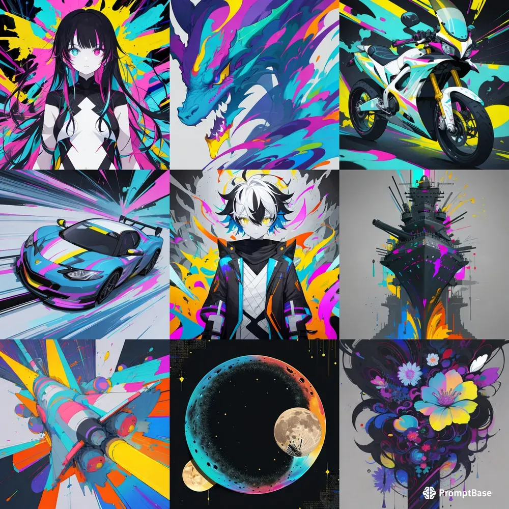Abstract Glitch Art With Neon Colors