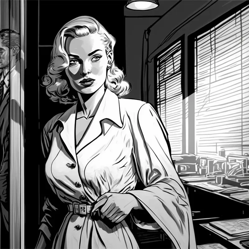 Film Noir Comic Book Drawings