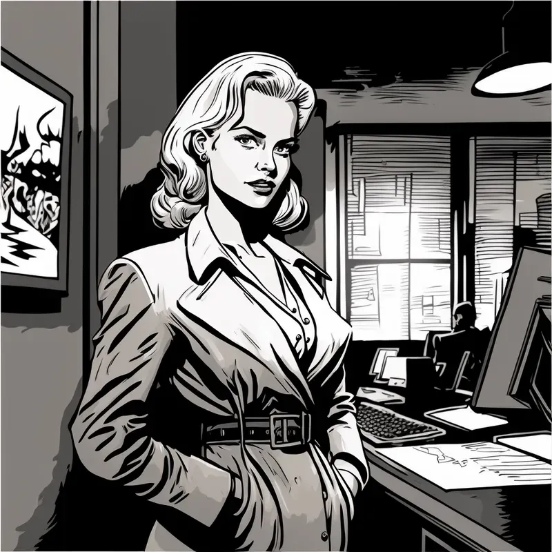 Film Noir Comic Book Drawings