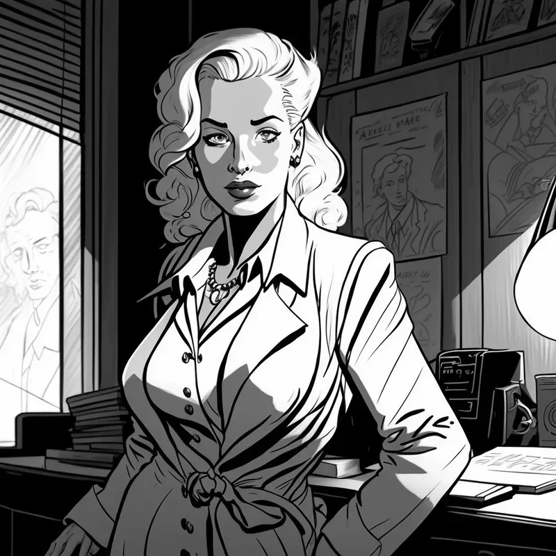 Film Noir Comic Book Drawings