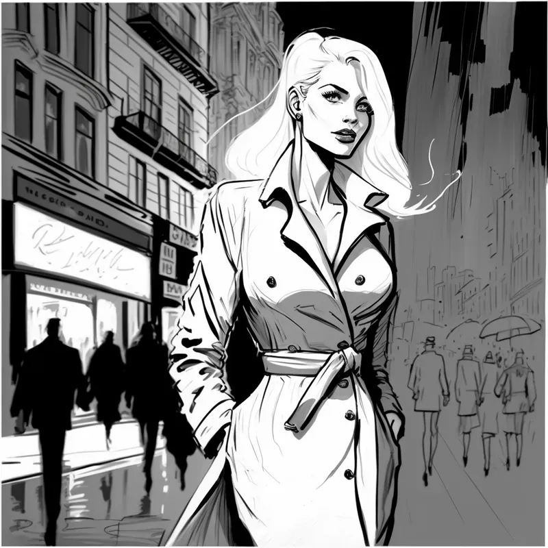 Film Noir Comic Book Drawings