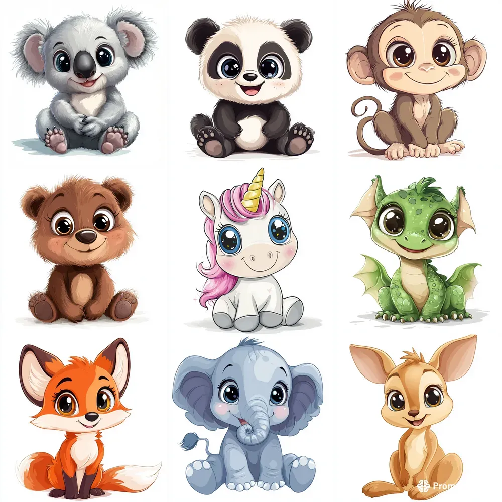 Cartoon Smiling Animals