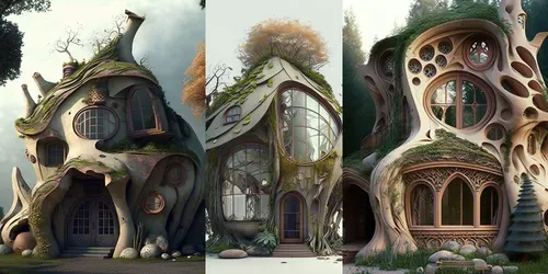 Nature Buildings generated by midjourney