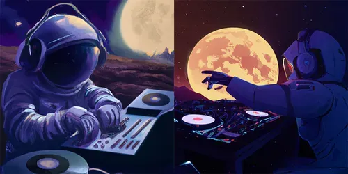 DJing On The Moon generated by dalle