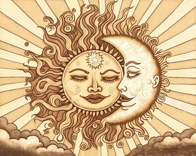 Sun And Moons Illustration Design