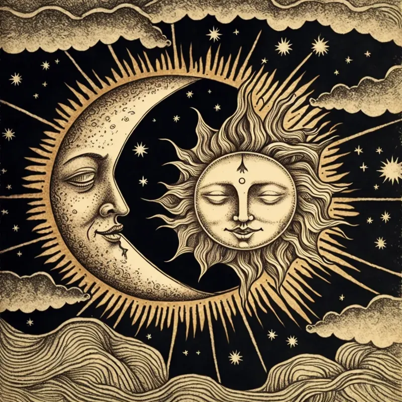 Sun And Moons Illustration Design