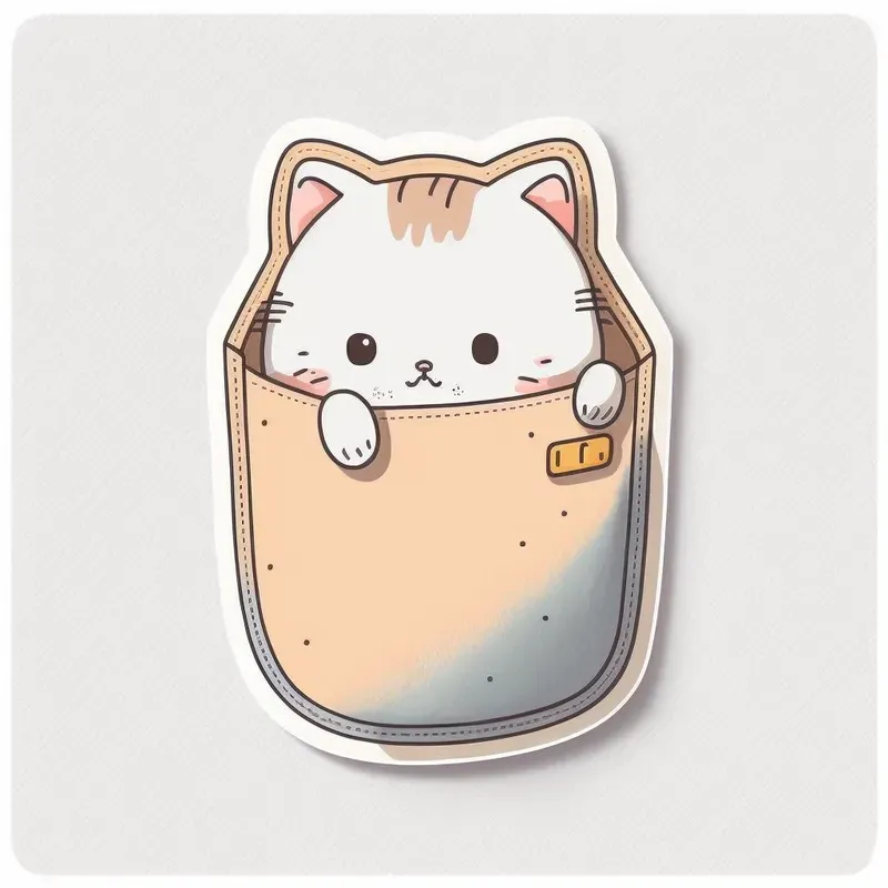 Kawaii Cute Cat In A Pocket Shirt Designs