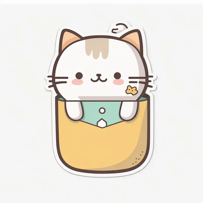 Kawaii Cute Cat In A Pocket Shirt Designs