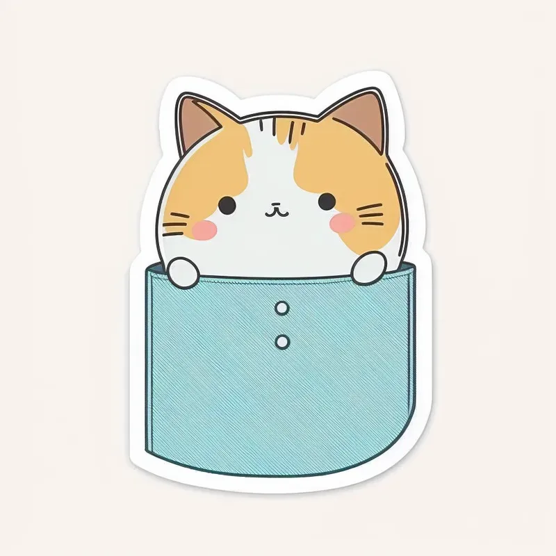 Kawaii Cute Cat In A Pocket Shirt Designs