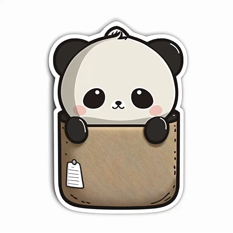 Kawaii Cute Animals In Pocket - Shirt Sticker Designs