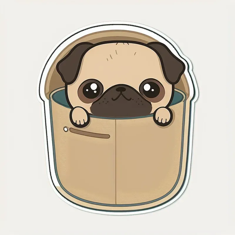 Kawaii Cute Animals In Pocket - Shirt Sticker Designs
