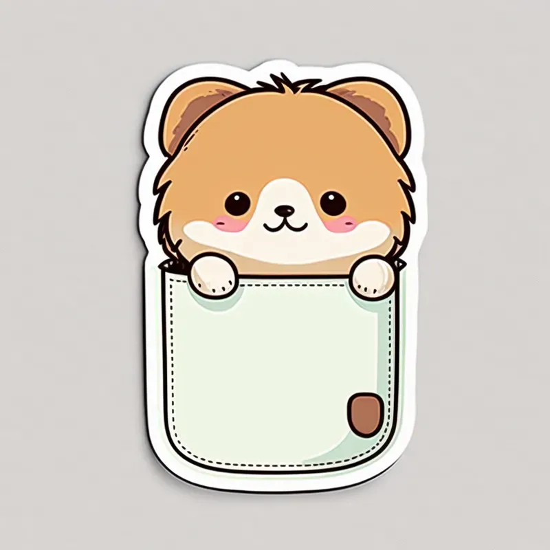 Kawaii Cute Animals In Pocket - Shirt Sticker Designs