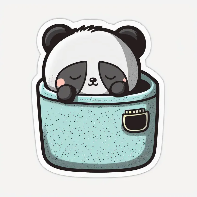 Kawaii Cute Animals In Pocket - Shirt Sticker Designs