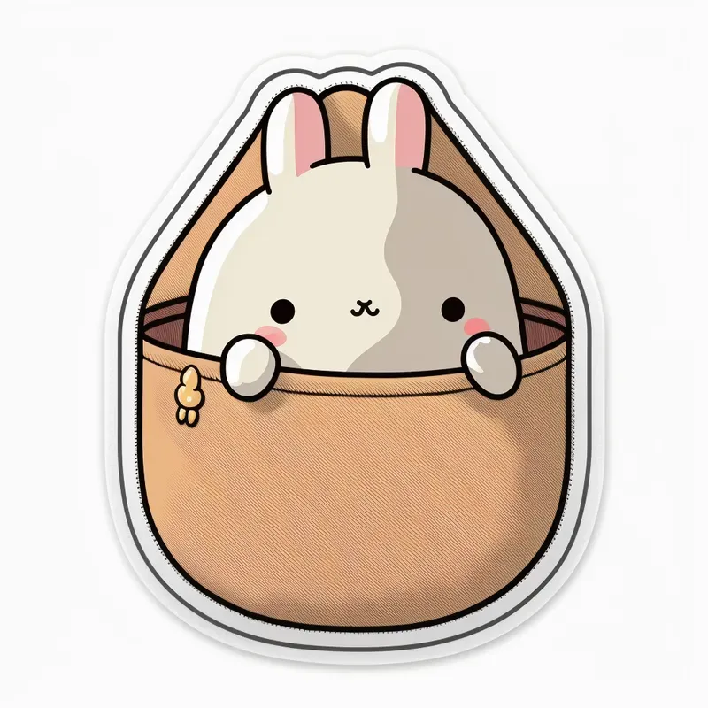 Kawaii Cute Animals In Pocket - Shirt Sticker Designs