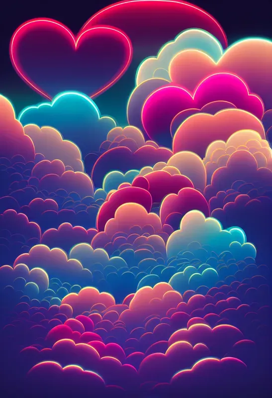 Neon Magial Clouds Wallpaper Patterns