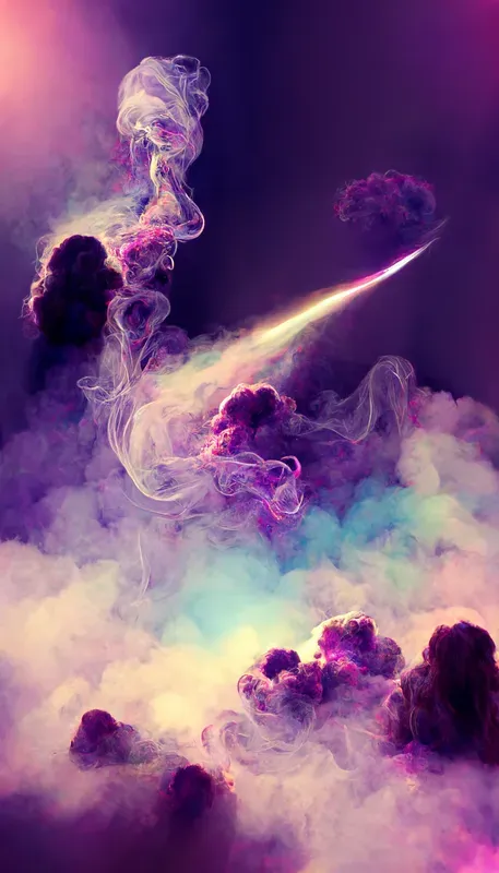 Neon Magial Clouds Wallpaper Patterns