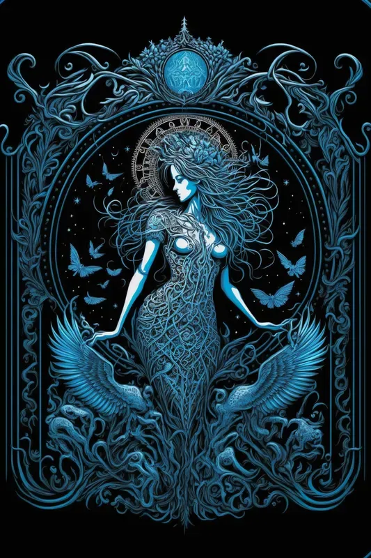 Astrological Zodiac Sign Tarot Card Style Illustration