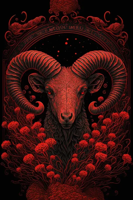Astrological Zodiac Sign Tarot Card Style Illustration