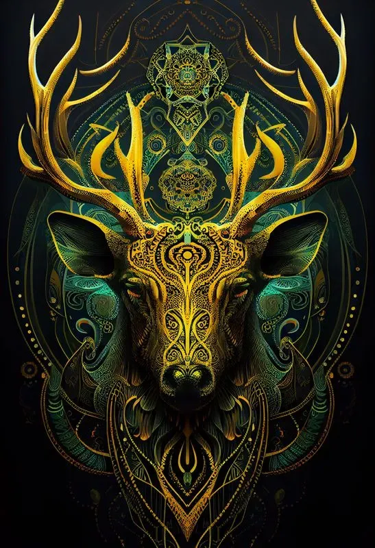 Shamanic Visionary Art Animal Faces