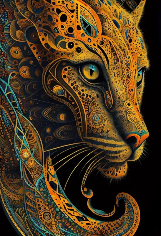 Shamanic Visionary Art Animal Faces