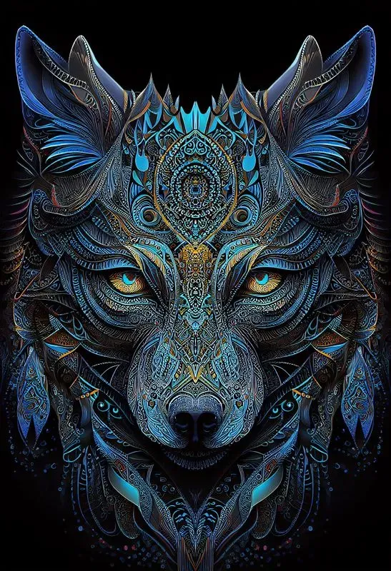 Shamanic Visionary Art Animal Faces