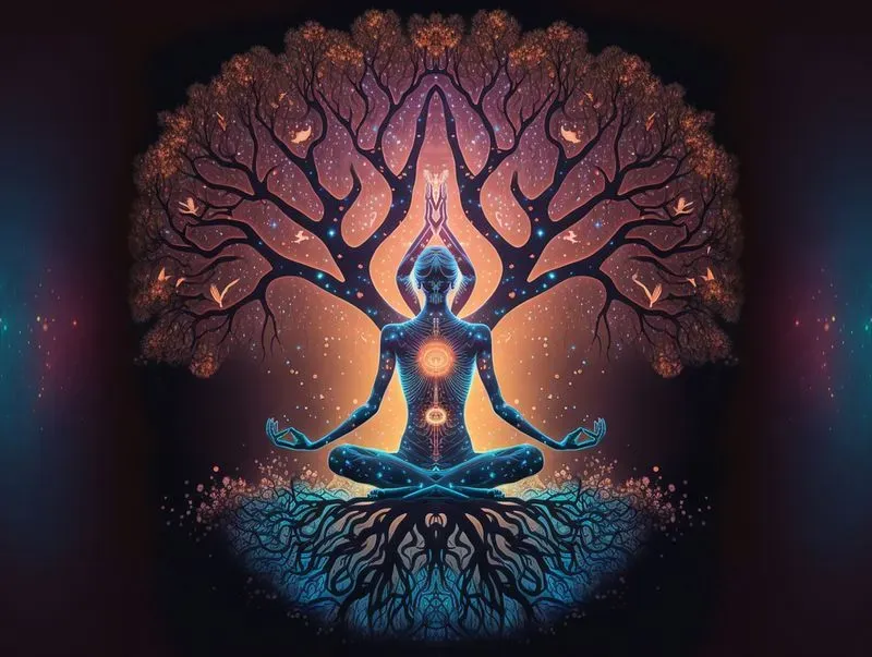 Spiritual Yoga Tree Of Life Wall Art