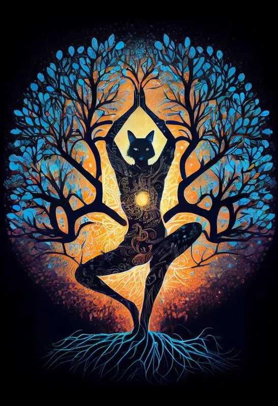 Spiritual Yoga Tree Of Life Wall Art