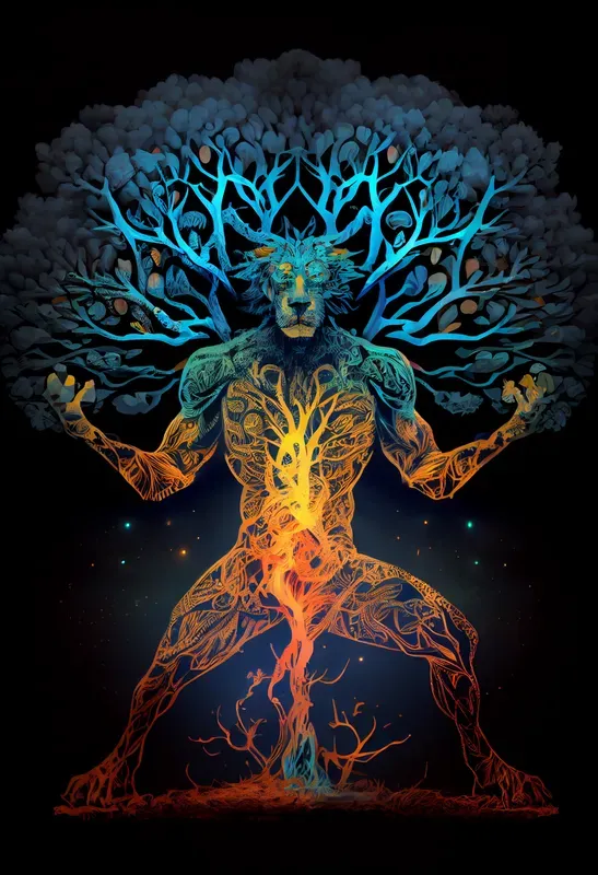 Spiritual Yoga Tree Of Life Wall Art