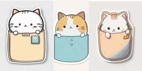 Kawaii Cute Cat In A Pocket Shirt Designs generated by midjourney