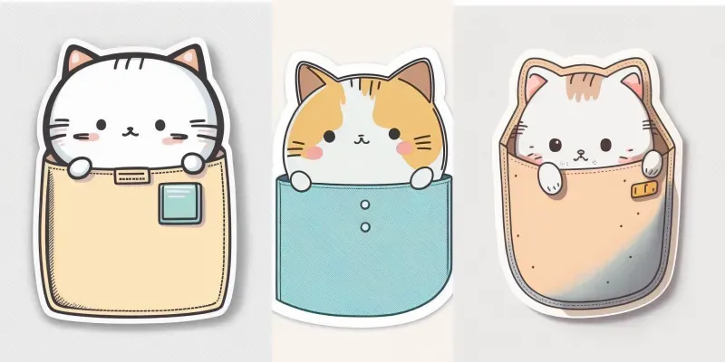 Kawaii Cute Cat In A Pocket Shirt Designs generated by undefined